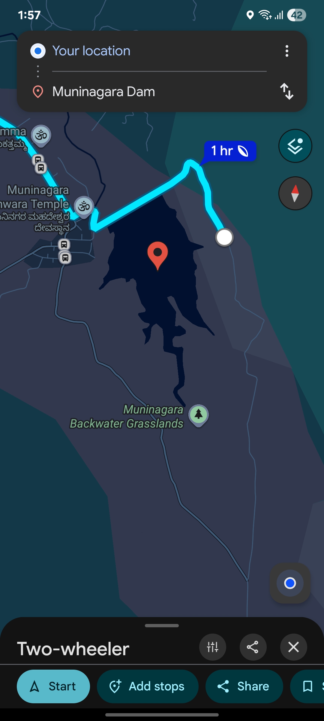 Correct Google Maps route